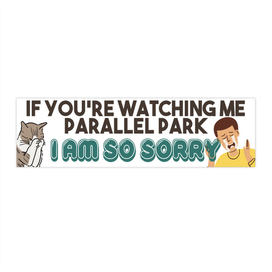 Parallel Parking Bumper Sticker Funny