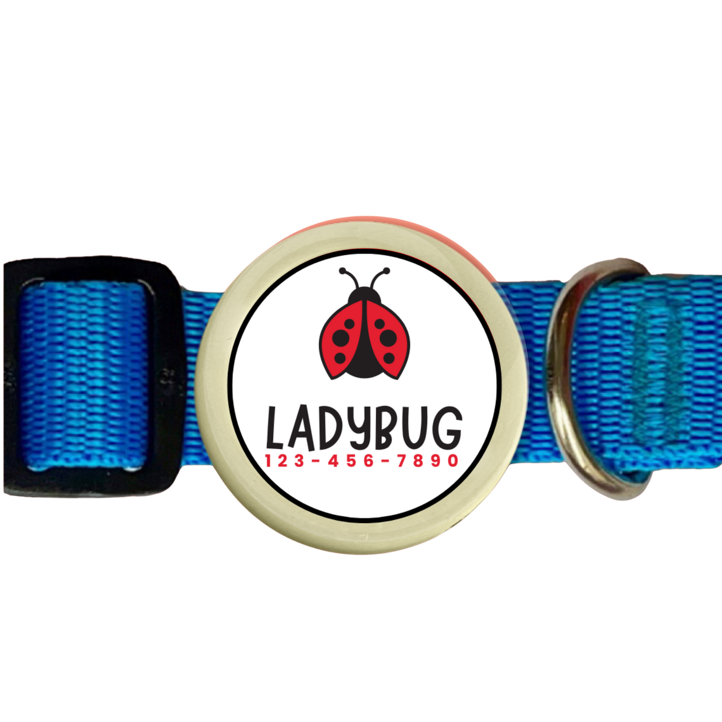 Ladybug Pet Tag- Silent, Eco-Friendly, Ringless ID Tag for Cats and Dogs