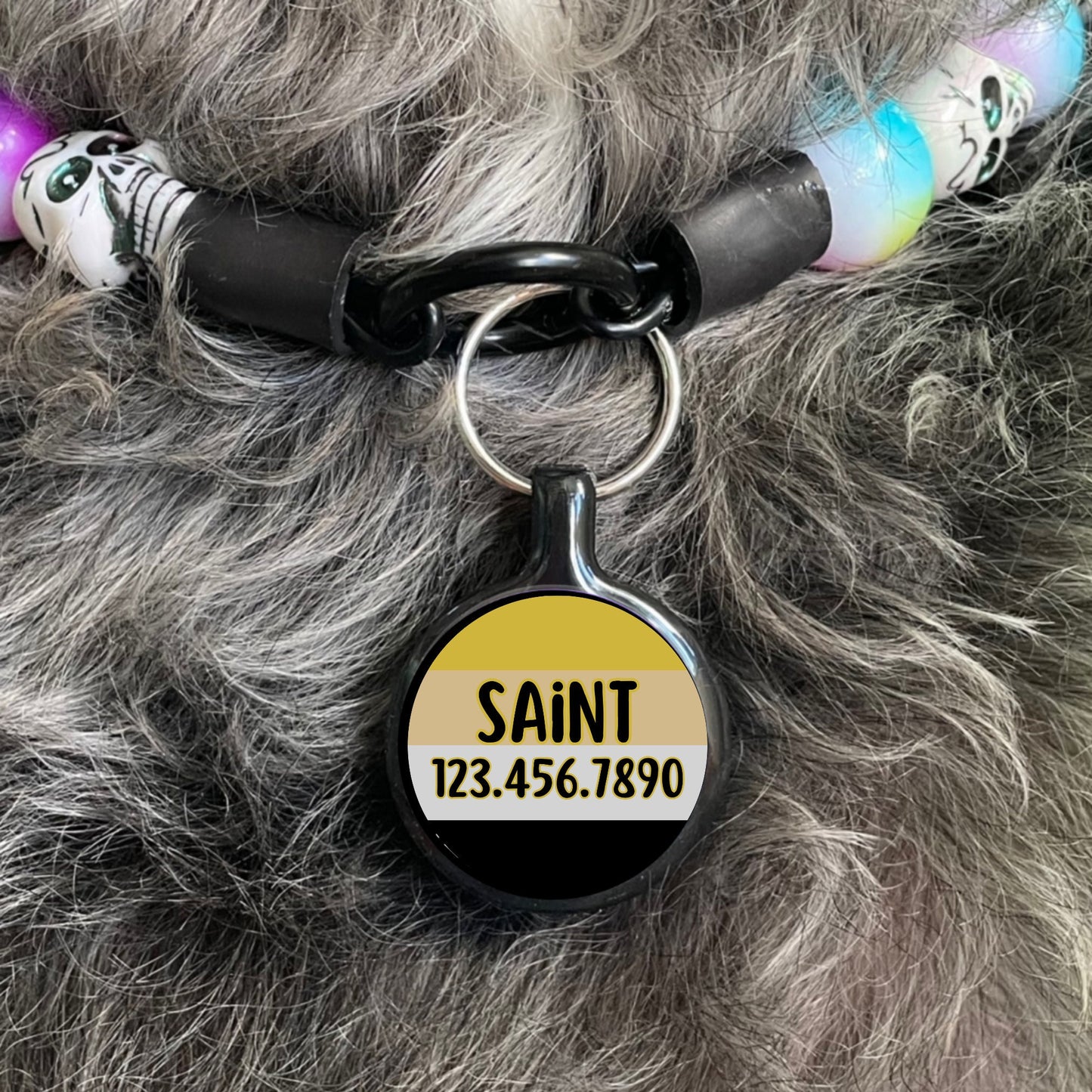 NOLA Team Black and Gold  Personalized Dog ID Pet Tag Custom Pet Tag You Choose Tag Size & Colors